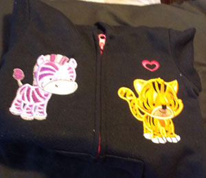 Applique on hoodie
